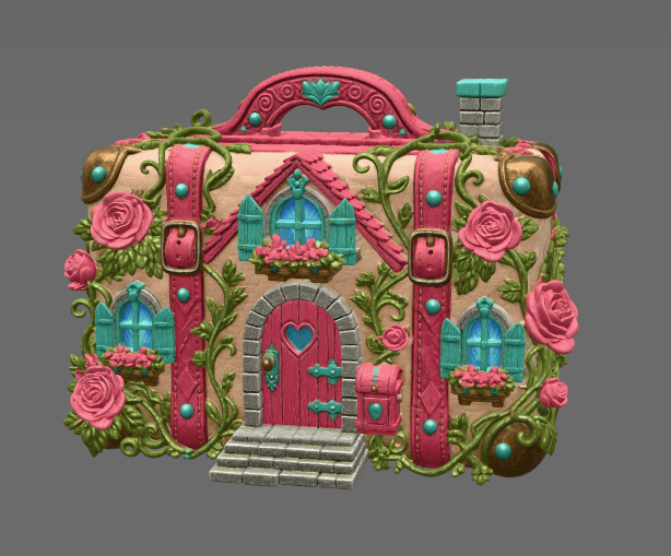 Fantasy Suitcase House STL File for 3D Print 3d model
