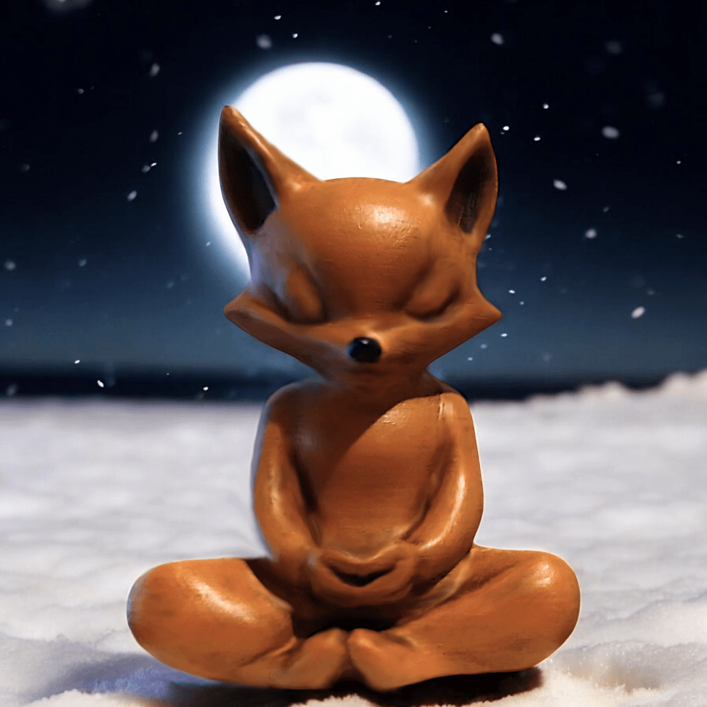 Baby Fox Meditating 3d model
