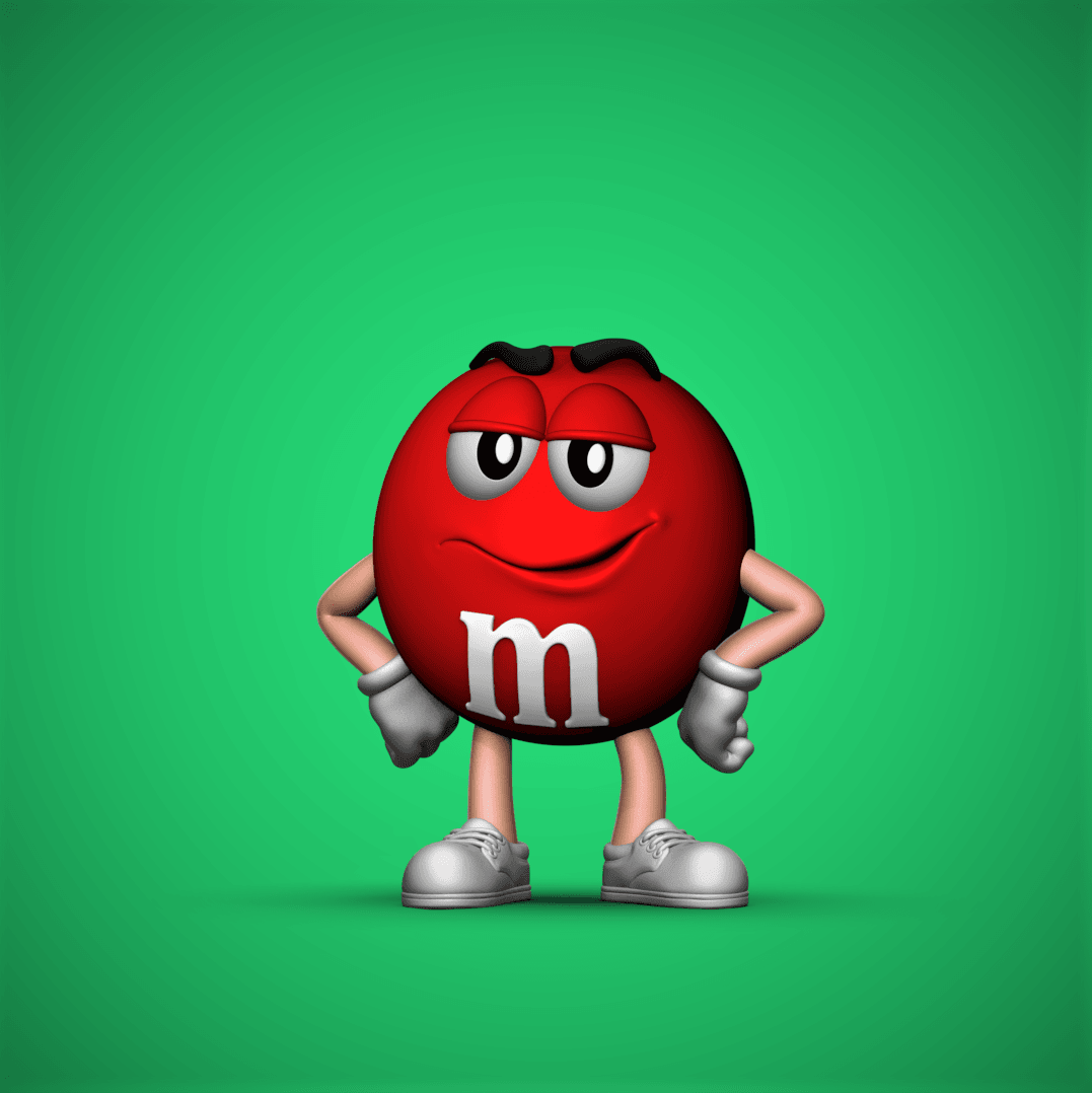 Red M&M Mascot 3d model
