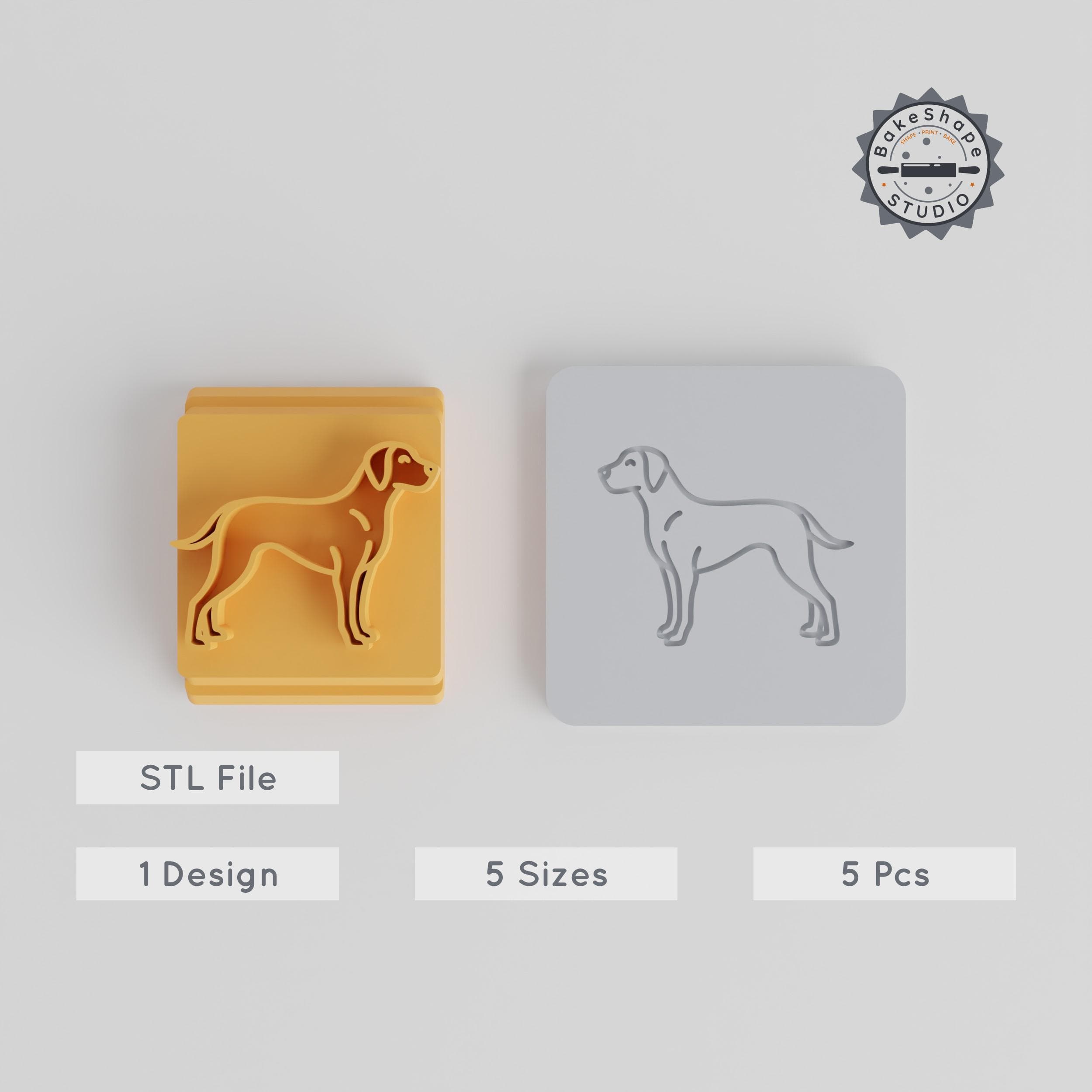 Rhodesian Ridgeback Stamp Tile, 5 Size Pack, Perfect for Clay, Cookies & Fondant PRODUCT_1995 3d model