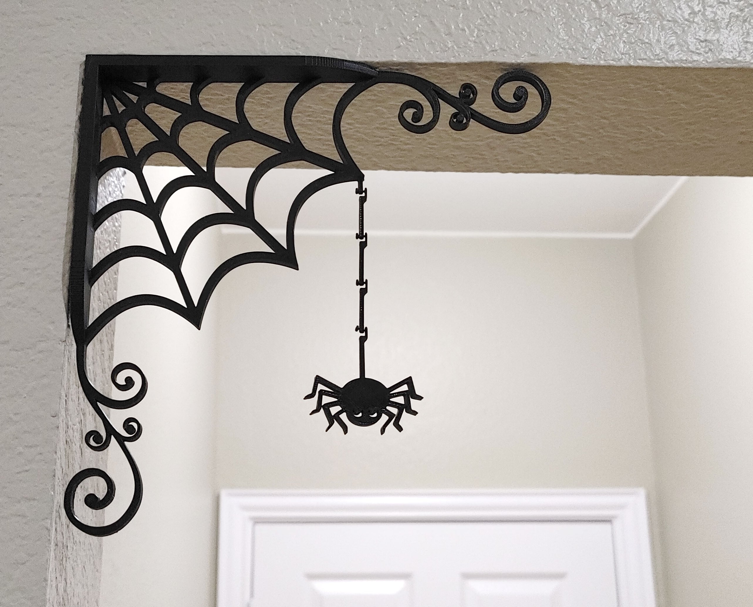 Magnetic Corner Print-in-Place Spiderweb Halloween Decoration 3d model