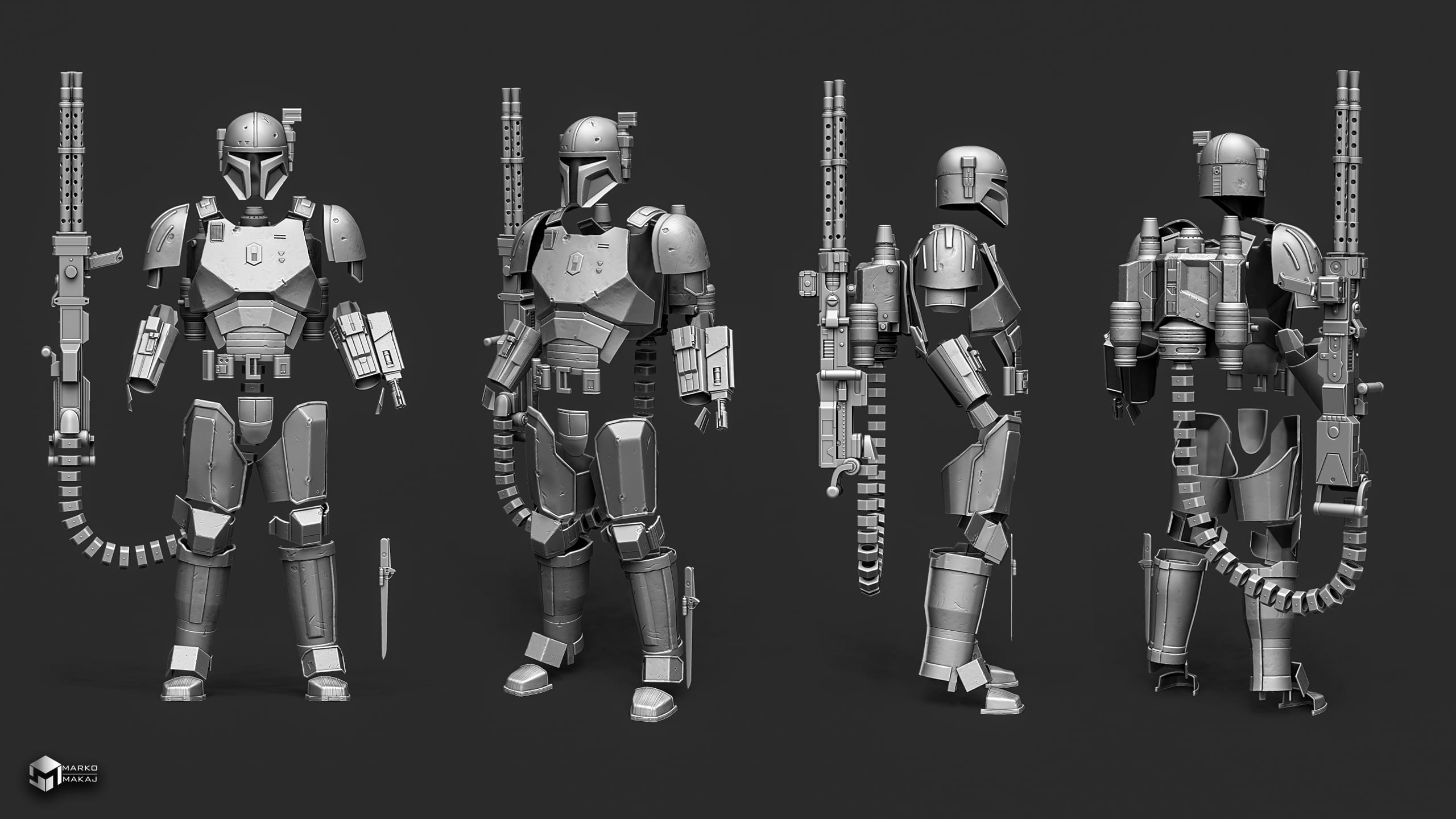 Custom Heavy infantry mandalorian armor 3d model