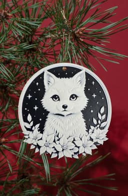 Christmas Artic Fox Decoration 3d model