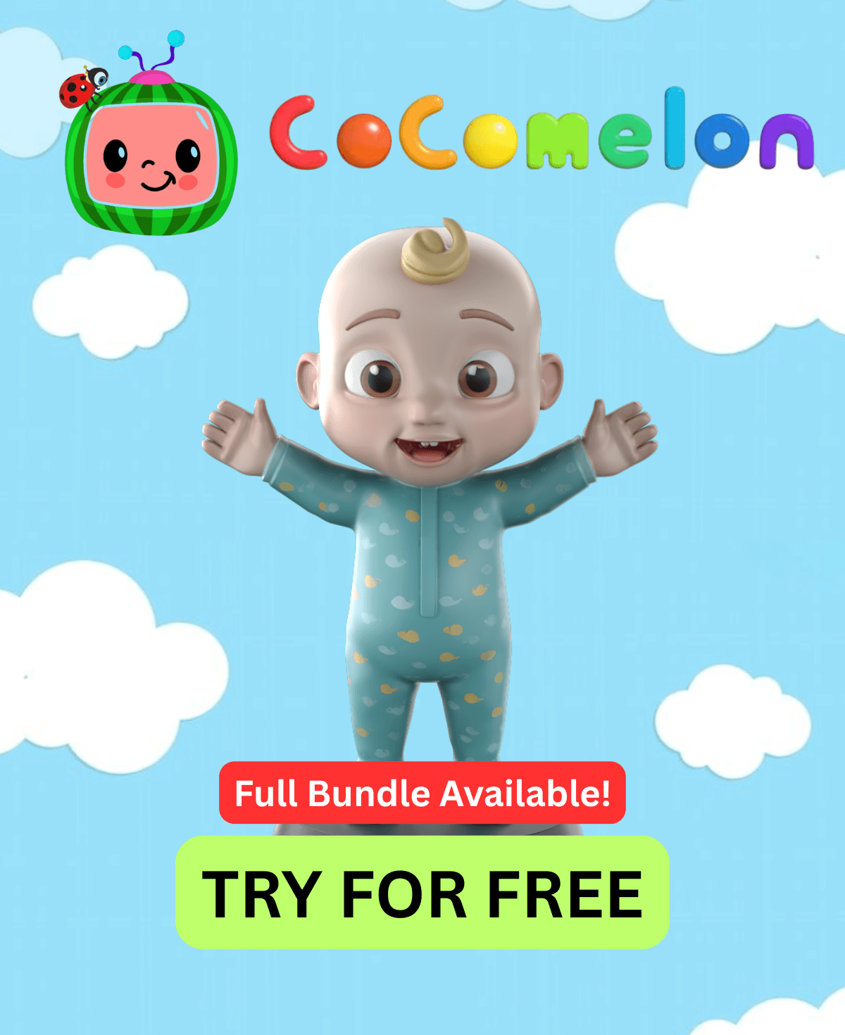 JJ Cocomelon - Free Sample STL| Full 12-Character Bundle on Profile 3d model