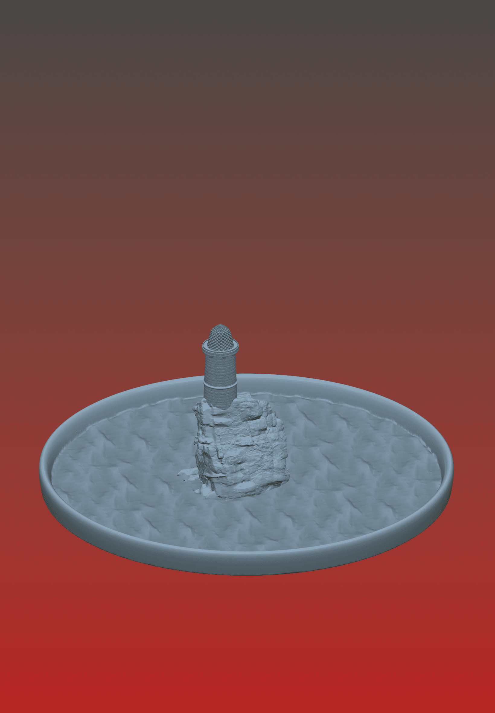 Attachable dice tower and dice tray: Lighthouse 3d model