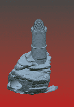 Attachable dice tower and dice tray: Lighthouse 3d model