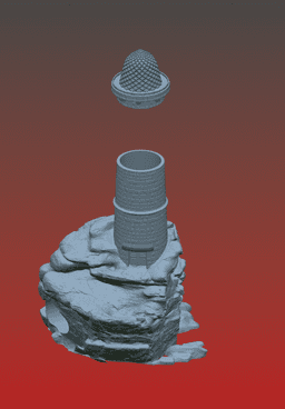Attachable dice tower and dice tray: Lighthouse 3d model