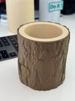 Wooden Log Pencil Pot 3d model