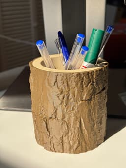 Wooden Log Pencil Pot 3d model
