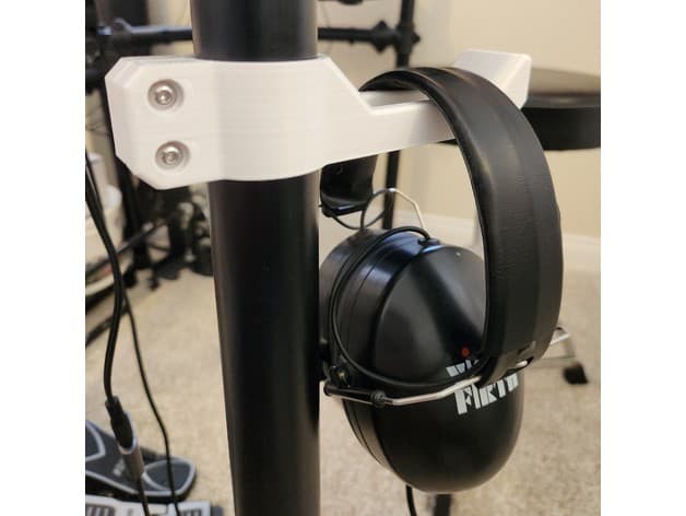Headphones Bracket for 37 mm Tube on Alesis DM10 Studio Rack 3d model