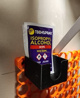 Fit the amazon sold techspray wipes. Tolerances are good and mount nicely to a multi-board system. 3d model
