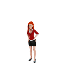 Sexy Secretary Toon Woman v2 3d model
