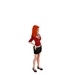 Sexy Secretary Toon Woman v2 3d model