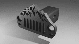 Jeep Grill with Mountains Trailer Hitch Cover 3d model