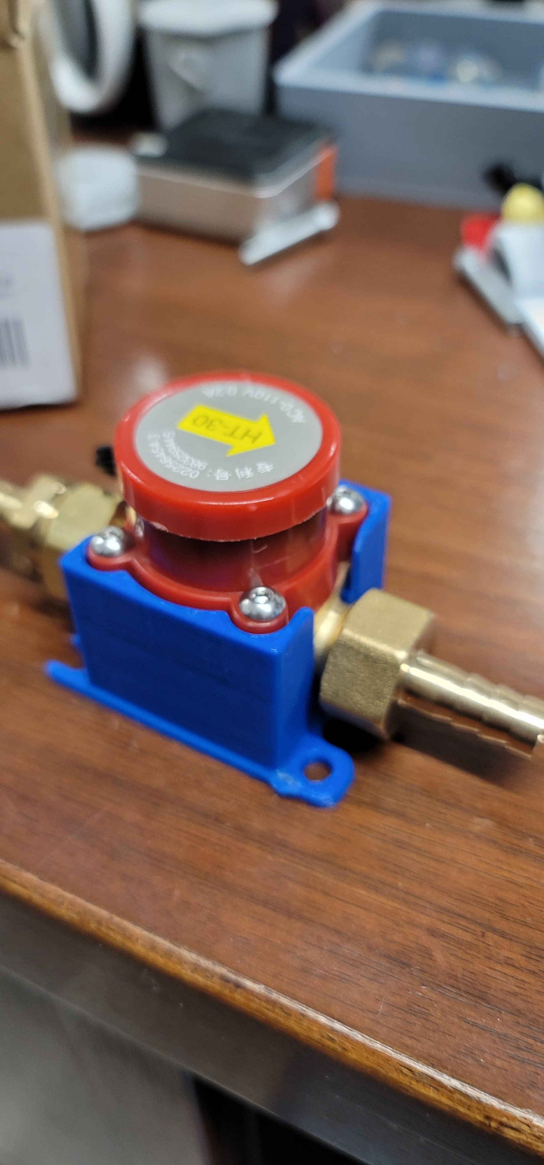 Cloudray HT30 Coolant Flow Sensor Mount with optional WAGO 221 Mounts 3d model