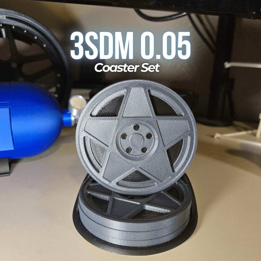 3SDM 0.05 Coaster Set w/ Display Stand 3d model