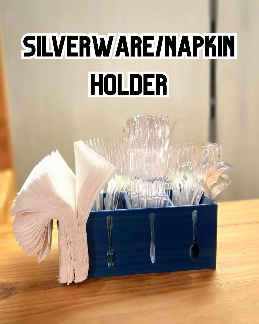 Silverware and Napkin Holder 3d model