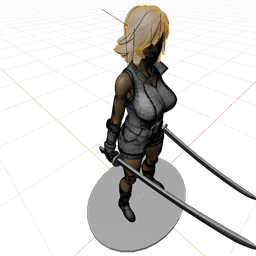 Chinese Modern Sword Fighter Woman v2 3d model