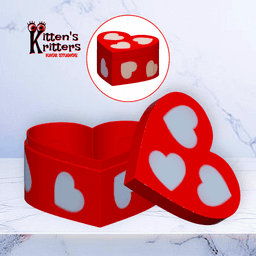 Valentines Day Heart Shaped Box with Lid 3d model