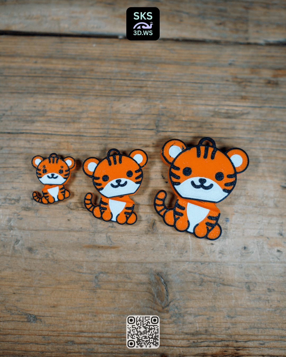 Tiger Wiggle Keyring 3d model