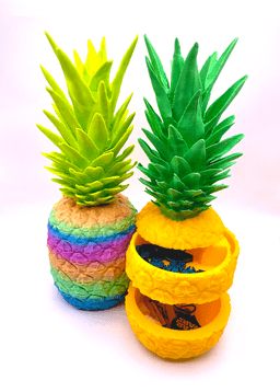 Polymaker Yellow PLA, Jungle Green Polyterra, Lime Green PLA, and Sunlu Rainbow 04 --- magnifique ananas!! 3d model