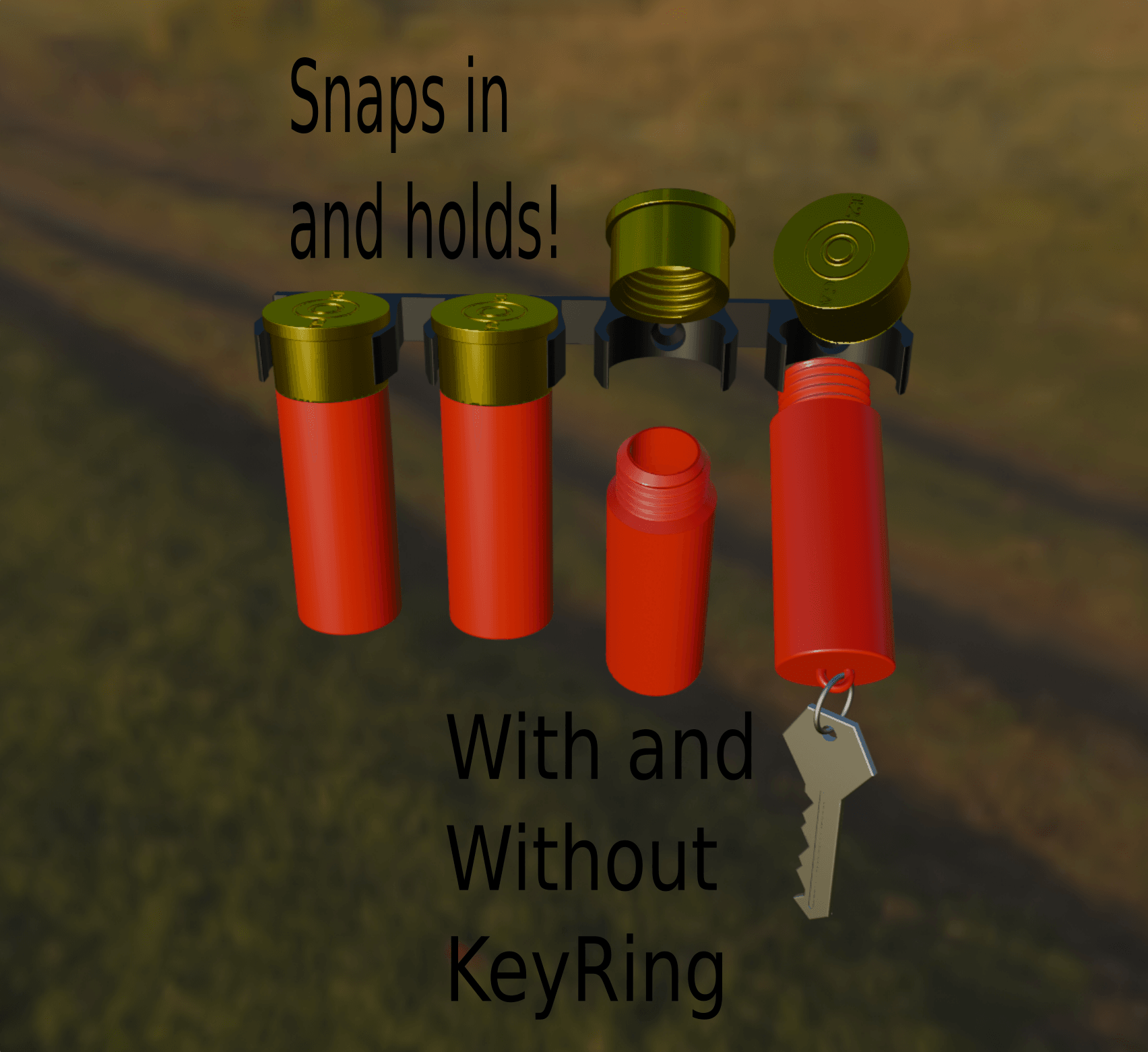 Shotgun Shell Key Chain / Container 3d model