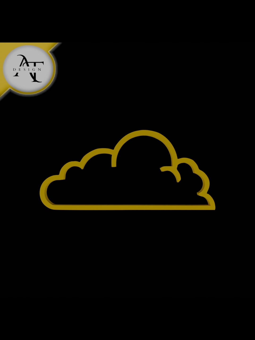Simple Cloud Symbol - 2D Art 3d model
