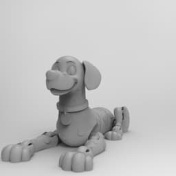 Fully Flexible Dalmatian Dog Toy 3d model