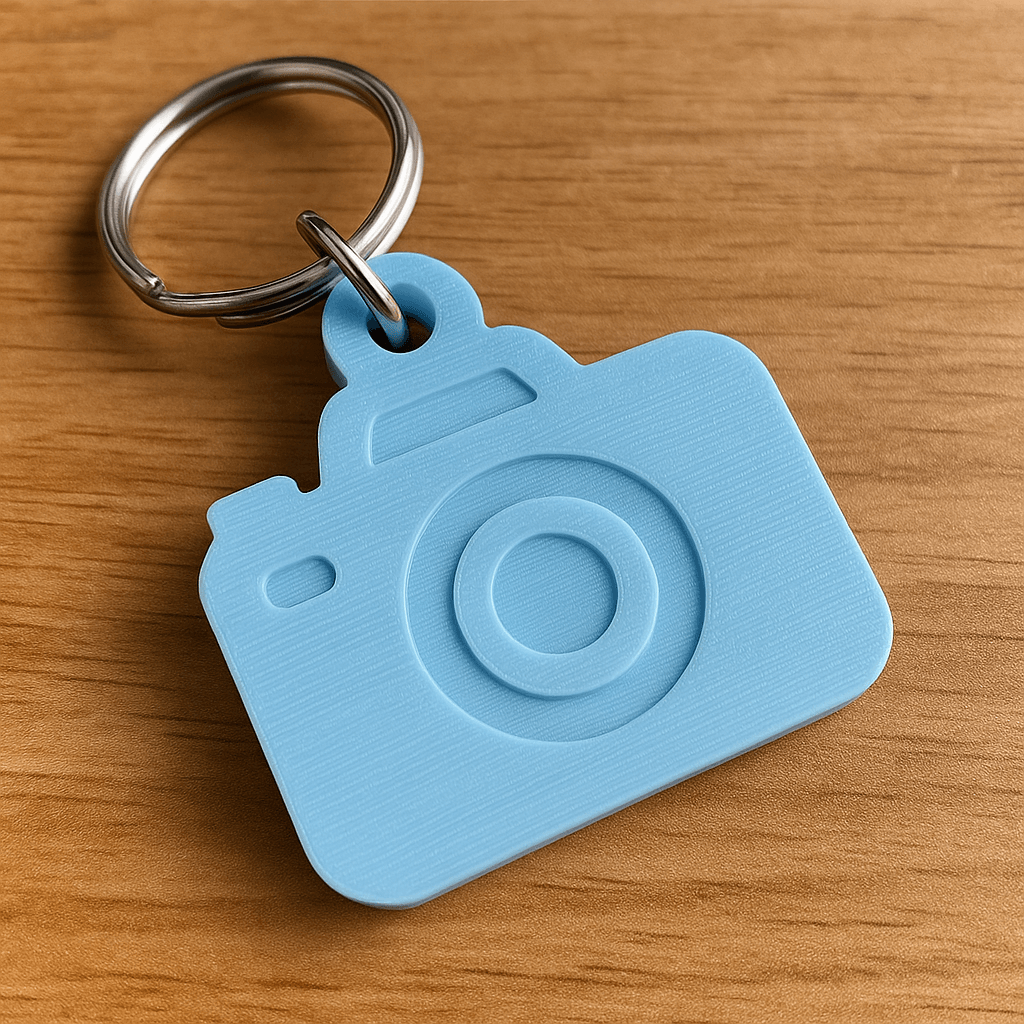 3D Printed Camera Shaped Keychain 3d model
