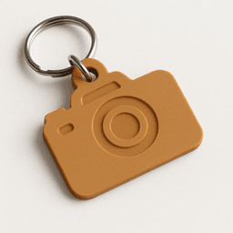 3D Printed Camera Shaped Keychain 3d model
