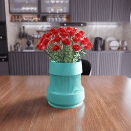 Ribbed Modern Planter - Minimal Flower Pot 3d model