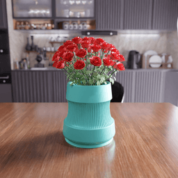 Ribbed Modern Planter - Minimal Flower Pot 3d model