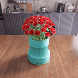 Ribbed Modern Planter - Minimal Flower Pot 3d model