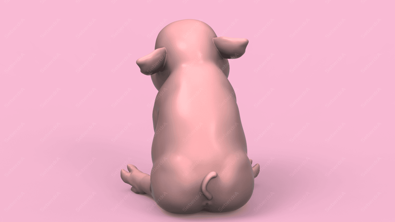 Cute Sit Piglet 3d model