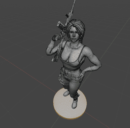 Mercenary Woman with Rifle v2 3d model