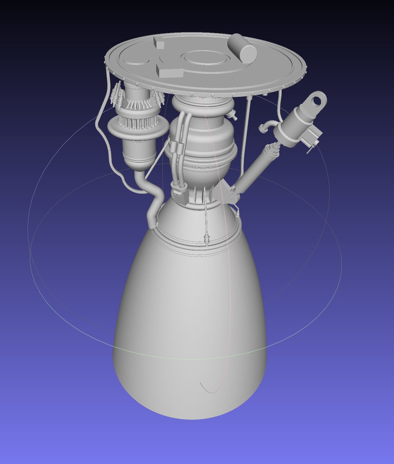 Space-X Raptor BFR Engine Simplified Printable Model 3d model