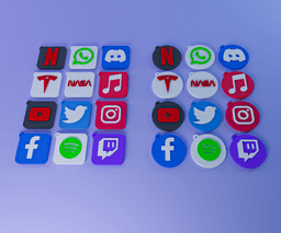 SOCIAL MEDIA KEYCHAINS 3d model