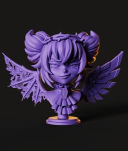 Dark Angel Bust STL | Gothic Bust 3D Print | HighDetail 3d model
