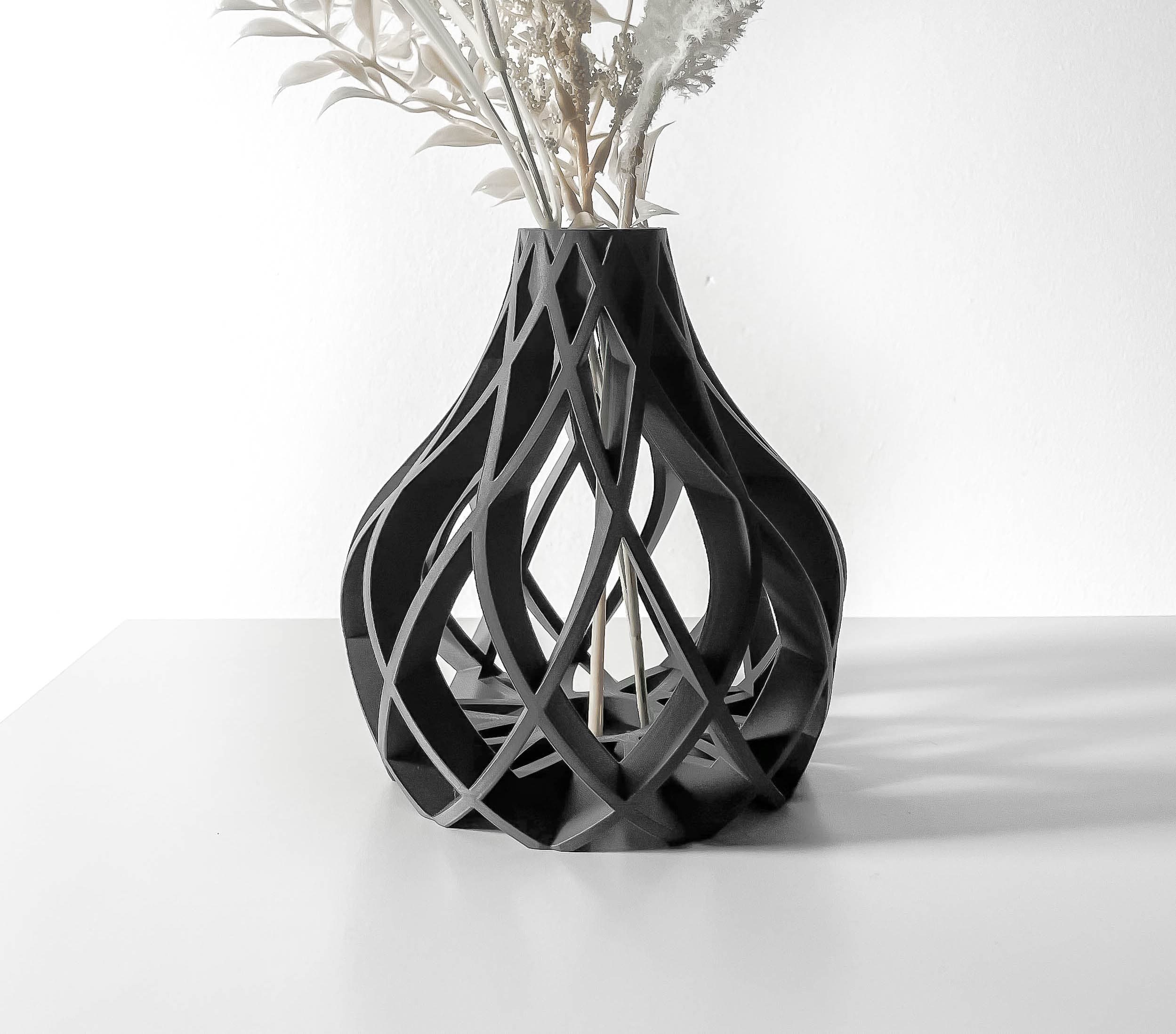 The Vukan Vase, Modern and Unique Home Decor for Dried and Preserved Flower Arrangement | STL File 3d model
