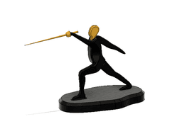 Fencing Athlete Minimalist Square 3d model