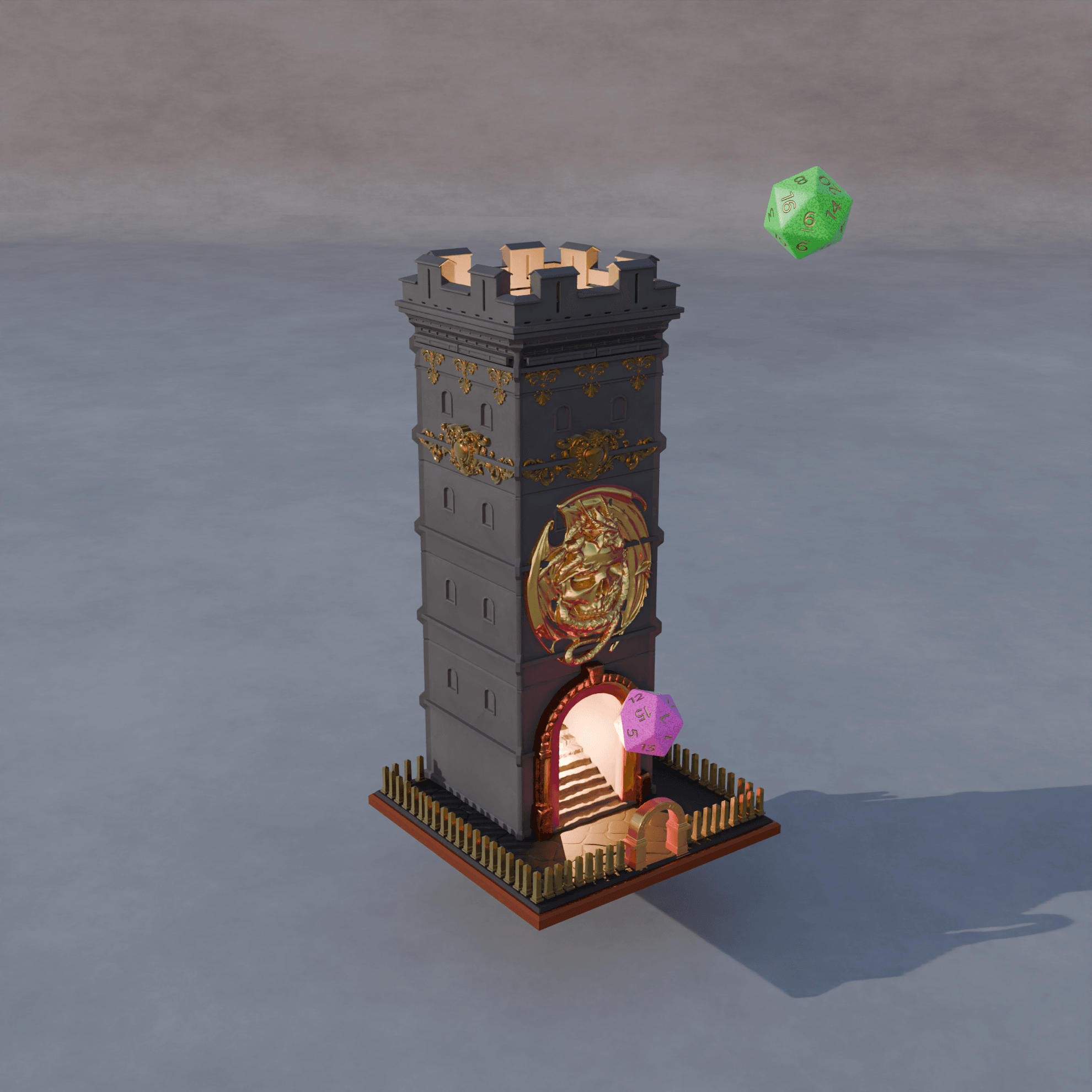 Dragon Square Dice Tower 3d model