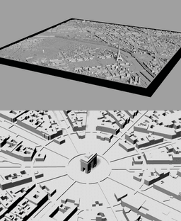 PARIS, Skyline 3d map 3d model