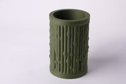 Textured Bamboo Desk Organizer and Pencil Cup 3d model