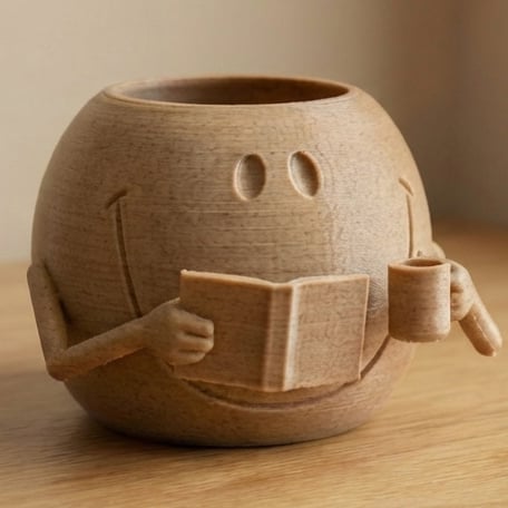 HAPPY SMILEY FACE READ DRINK PLANTER 3d model