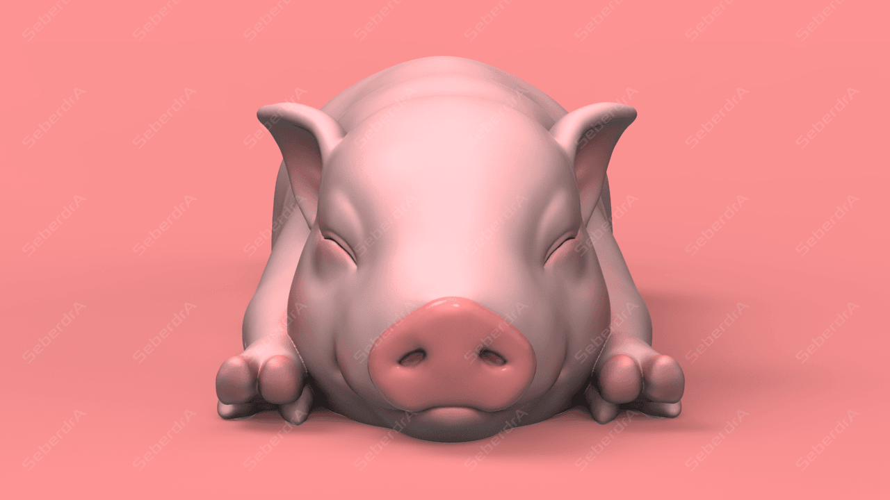 Cute Sleepy Piglet 3d model