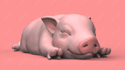 Cute Sleepy Piglet 3d model
