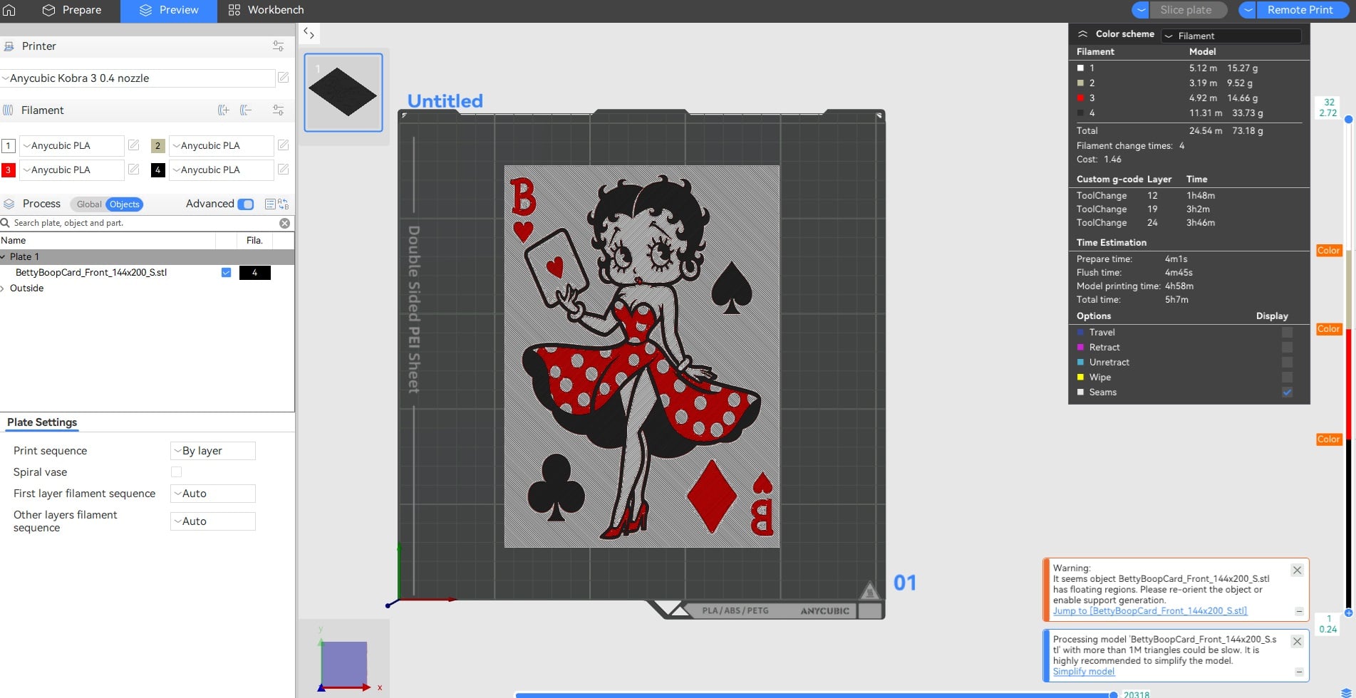 Betty Boop Playing Card Decoration 3d model