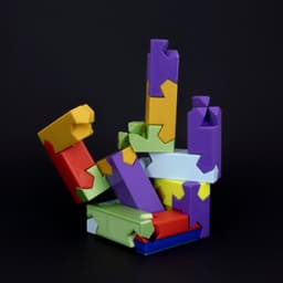 Tsugite Cube 3x3 Puzzle (Version A) 3d model