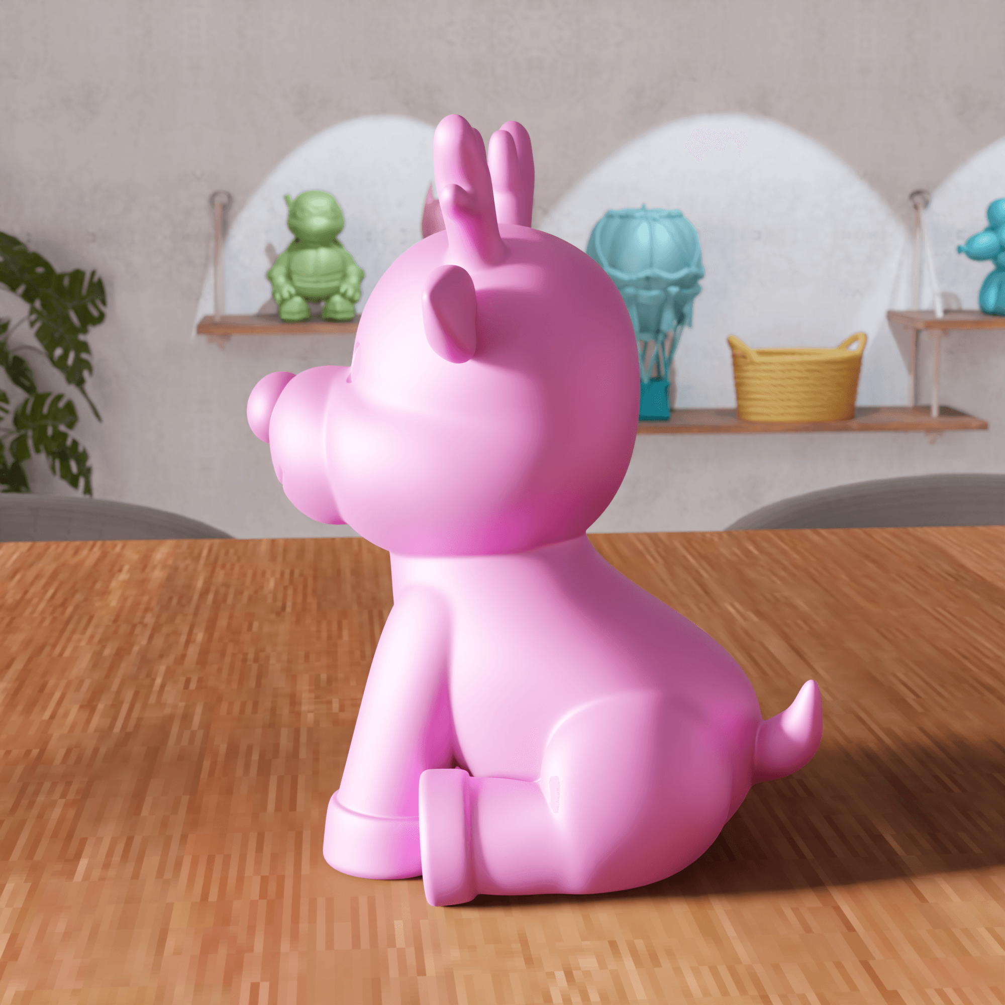 Stylized Reindeer Desktop Sculpture 3d model