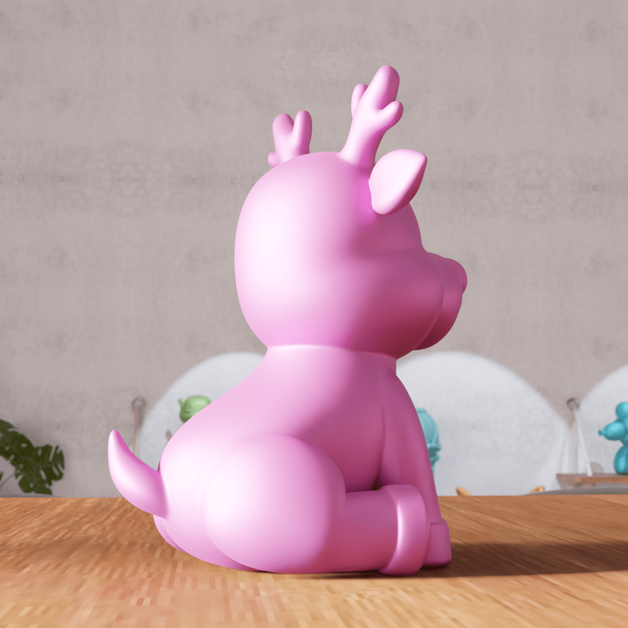 Stylized Reindeer Desktop Sculpture 3d model